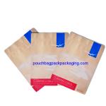Printed kraft paper bag with zipper, zip lock stand up kraft paper bag