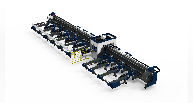 QH-GC3-H 3-Chuck Heavy Duty Lathe Tube Cutting Machine Side-mounted Lathe Semi-automatic Loading