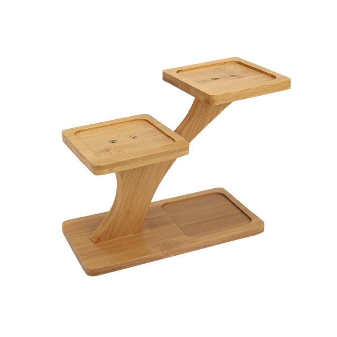 Customize Bamboo Shelves 3-Layer Wooden Layered Tray Table Multifunctional Wood Storage Rack for Home and Office