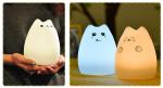 USB Charge Carton Silicone Night Light Multicolor Cute Cat Silicone Soft Nursery