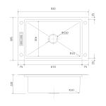 Single Bowl Apron Multifunction Sink 33' Topmount 16 Gauge Knife Holder 82x50