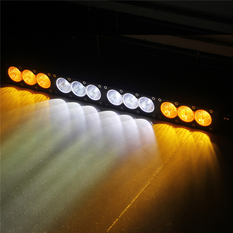 off road led light bar with yellow and white 10W Cree PC lens DHCB-L120SDC