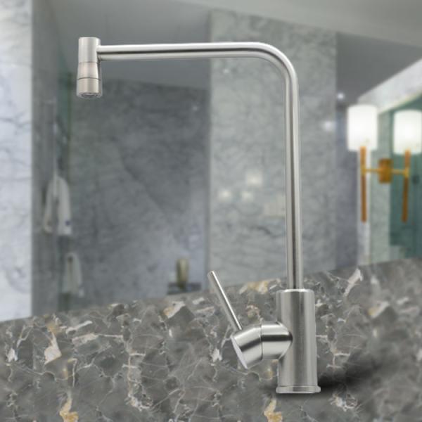 Gun Grey Curved Rotating Bathroom Vanity Faucet 304 Stainless Steel