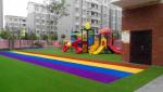 Playground Artificial Turf Fake Grass Carpet Indoor 35MM Height 3 / 8 Inch Guage