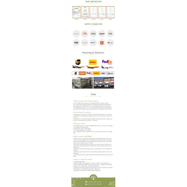 Sustainable Recyclable Recycle 100% Polyester Rpet Fabric Manufacturer, Green Fabric & Textile Raw Material/