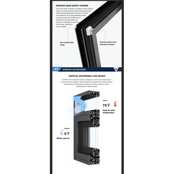 Modern Aluminum Sliding Window with Stainless Steel Screen for Kitchen & School Use
