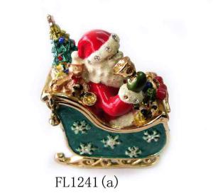 Wholesale Christmas Santa Claus Trinket Box Collections Metal Santa Claus Trinket Box from china suppliers
