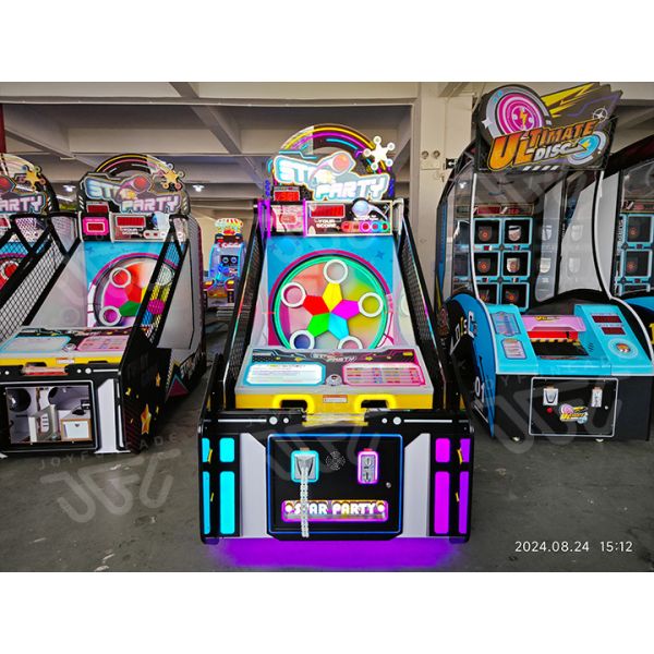 Children enjoying the Star Party arcade machine