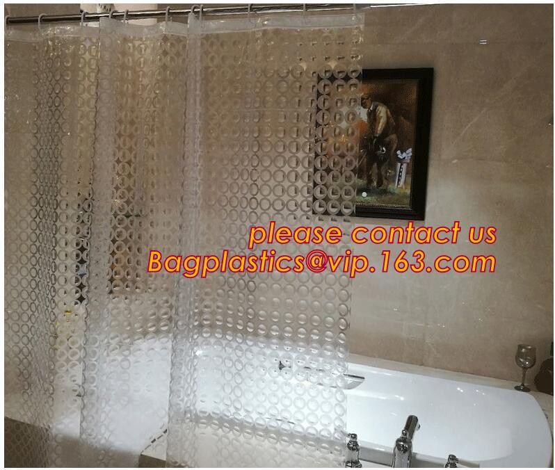 Mould Proof Waterproof white and black trellis design pvc custom bath curtain printed shower curtain, High quality Polye