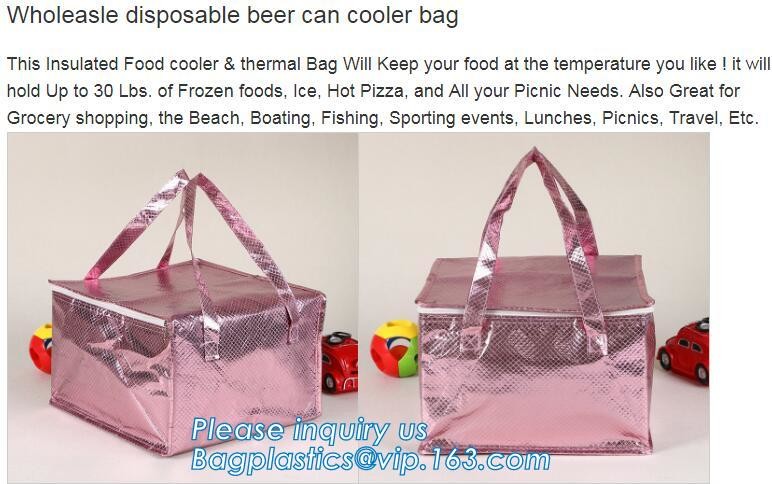 Food Delivery Aluminium Foil Thermal Insulation thermal bag, Custom Logo cooler bag for food,environmental friendly non-