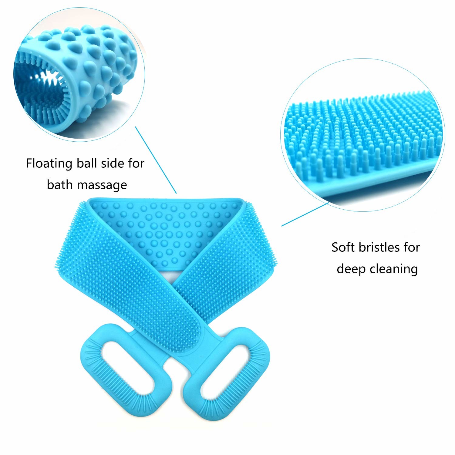 Extra Long Exfoliating Silicone Back Scrubber For Shower