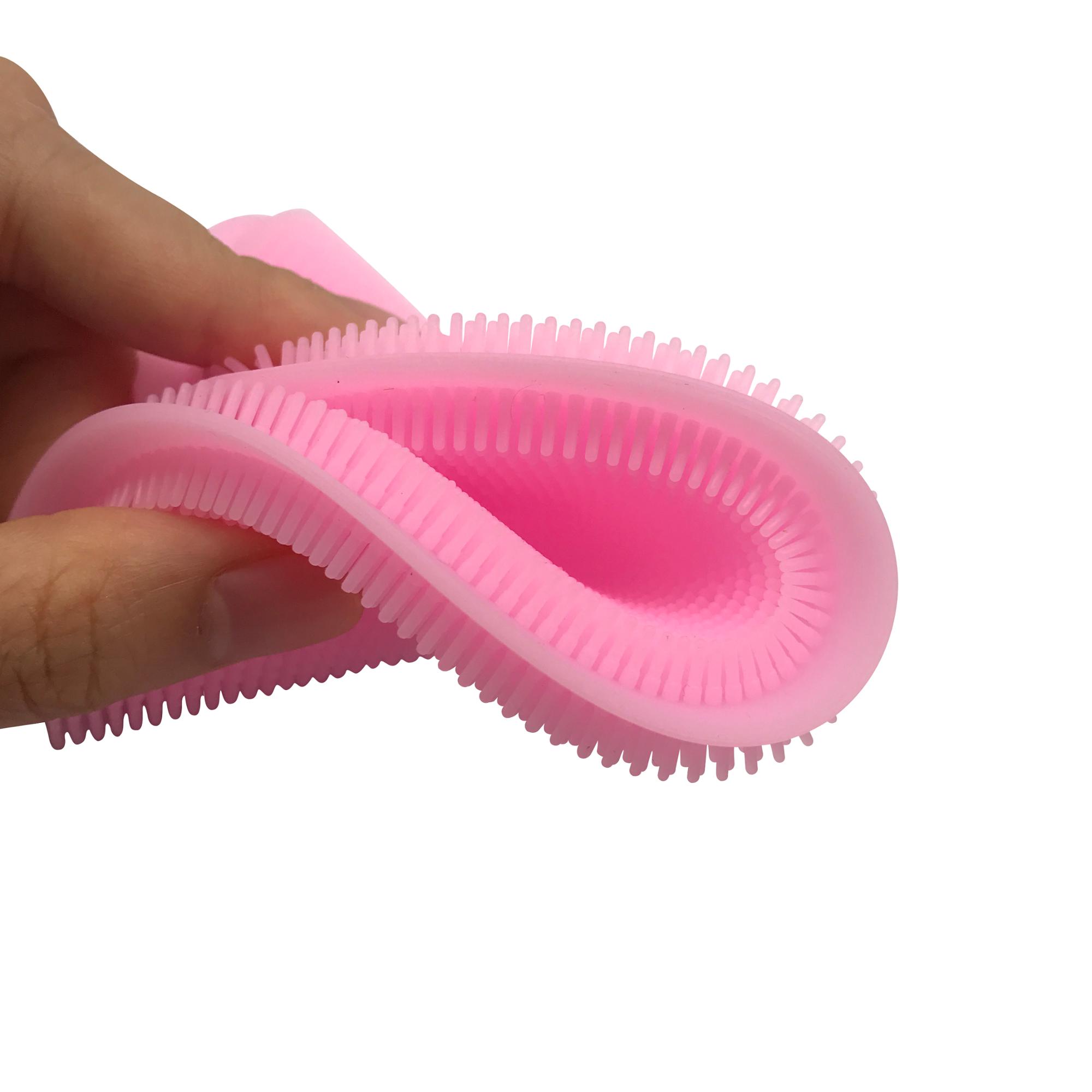 Flexible Bristles Silicone Kitchen Brush Sponge Reach Almost Any Corner
