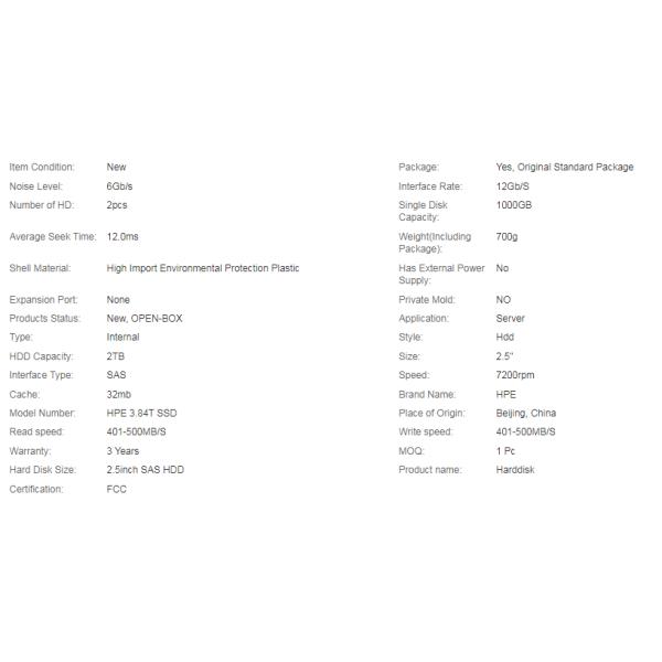 HUAWEI 02352ANJ D3V6-SSD-SAS-3.84T Internal 3.84TB SSD SAS Disk Unit 2.5'' Server Hard Drive SSD