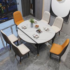 Wholesale 5 Piece 8 Seater Luxury Dining Table And Chairs Set Extendable Rock Board Combination 120x76cm from china suppliers