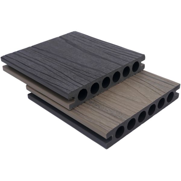Second generation round hole double-sided co extruded outdoor WPC flooring