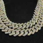 Bling Collana Moissanite Iced Out Chain 18k Cuban Link Chain Necklace For Men