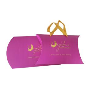 Wholesale Custom High Quality Gold Stamping Logo Hair Bundle Box Wave Hair Extensions Packaging Pillow Box from china suppliers