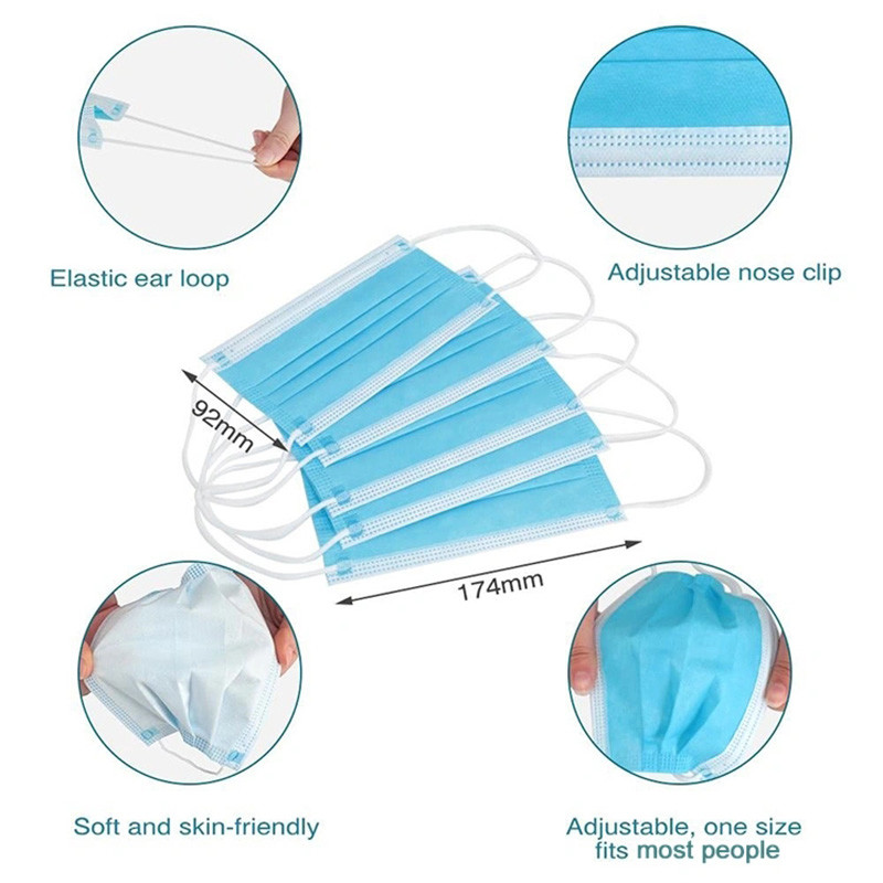 Adults / Children Sterile Face Masks Non Woven Fabric 3 Layer CE Certification