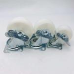 65mm Swivel Plate White PP Wheel Caster With Brake For Indoor Furniture