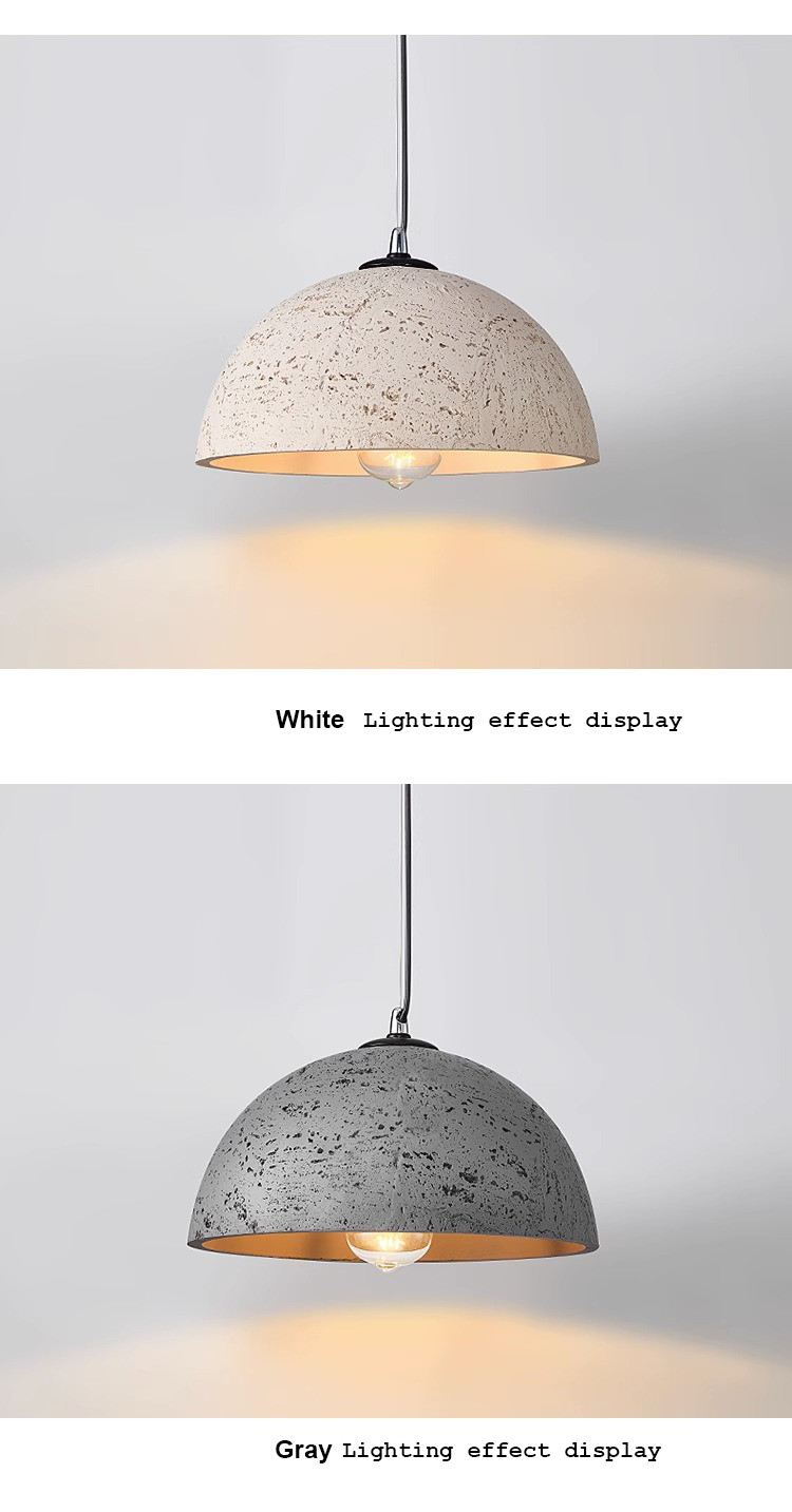 Nordic Simple Wabi-Sabi Style Led Droplights Living Room Bedroom Dome Pendant Light(WH-AP-589)