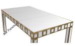 Mirrored Glass Top Rectangle Dining Table , 82 Inch Glass Top Kitchen Table Sets