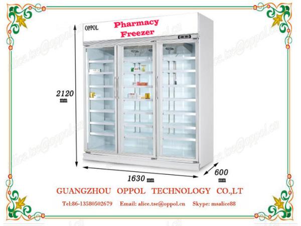 OP-708 Customized Dimension Bench Top Style Glass Door Reach-In Pharmacy Storage