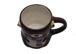 Handpainted Christmas 3D Bear Mug , 335ml Capacity Stoneware Strong Dolomite
