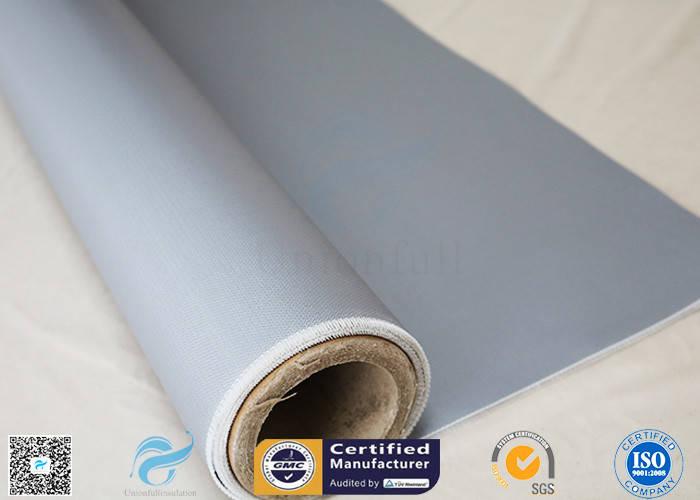 590g Satin Weave Anti - Corrosion 0.45mm E-Glass Silicone Coated Fiberglass Fabric