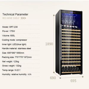 Wholesale Compressor cooling 230 Bottle Single Zone Wine Fridge from china suppliers