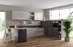 U Shaped Lacquer Kitchen Cabinet Tailored White And Grey Kitchen Cabinet