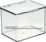 Fridge Storage Organizer Box Containers Hinged Lid For Shelves Cabinets, Holds