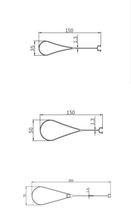 Aluminium Alloy Suspended Ceiling Profiles Droplet Shaped Wood Grain Stretch