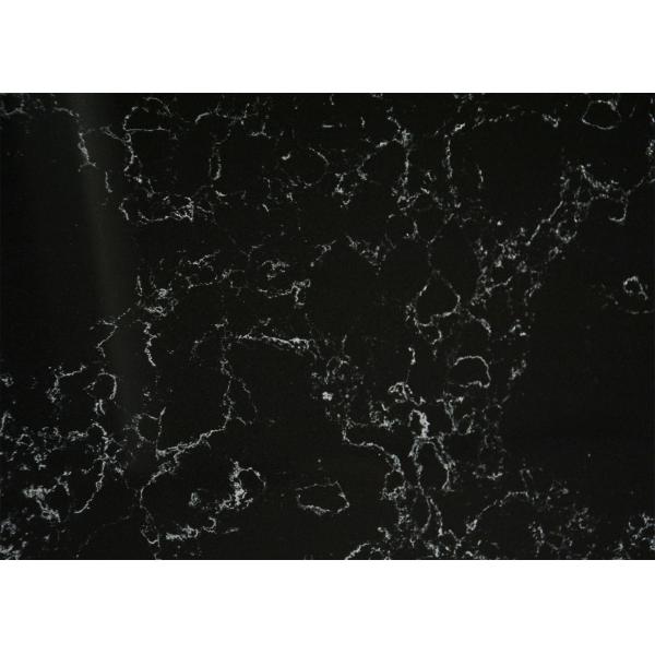 Artificial Marble Black Quartz Stone Man Made Black Marble Stone 6.5 Mohz Wall Tile