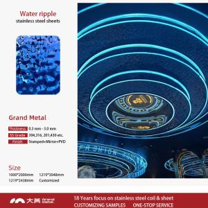 Wholesale Water Ripple Hammered Color Decorative Stainless Steel Sheet Stainless Steel 304 Wall Panels from china suppliers