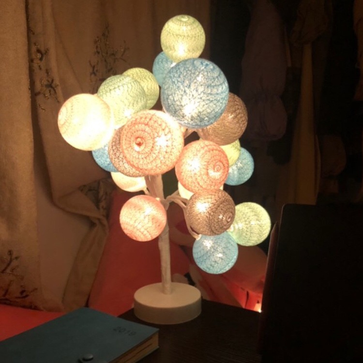 LED Cotton Balls Fairy Lights Battery Operated Wool Balls String Light Variable Length for Bedroom Party Garden Indoor Wedding