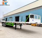 3 axles container flat bed semi trailer with twist locks