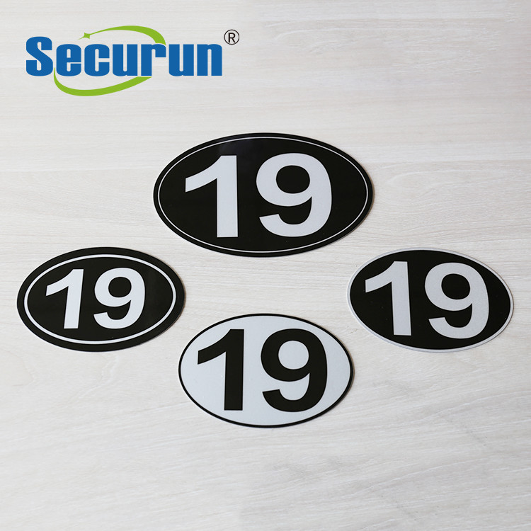 Photoluminescent Metal Reflective Mailbox Post Numbers Black