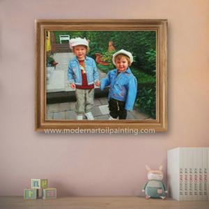Wholesale Children Custom Oil Painting Portraits Realistic Canvas From Photos from china suppliers