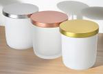 Custom Logo Round Bottom Glass Candle Jar Matte White Black Candle Jar