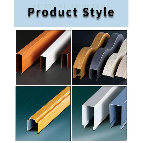 Linear Wood Grain Aluminum Square Tubes Metal Baffle Ceiling System