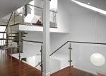 Balcony Building Railing Top - Mounted , Stainless Steel Post Glass Porch