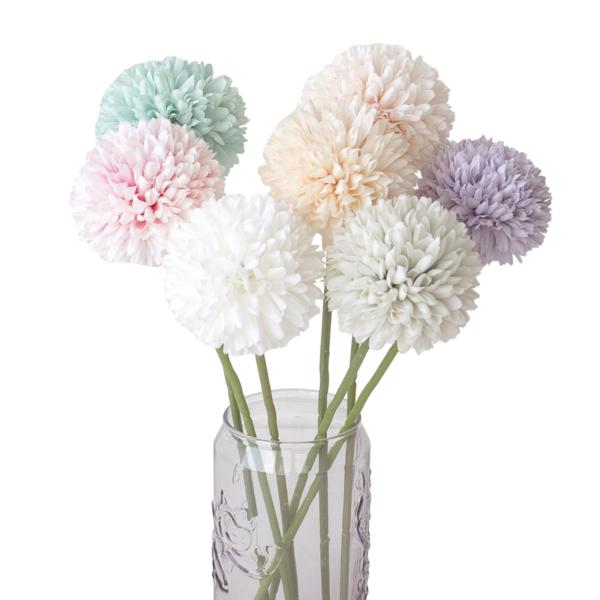 White Silk Faux Artificial Chrysanthemum Heads Arrangement DIY Wedding Party Decor