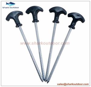 Wholesale Heavy duty steel tent peg tent stake with plastic head 21cm from china suppliers