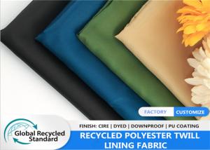 Wholesale GRS 75D 240T Recycled Plastic Bottle Fabric Polyester Twill Taffeta Fabric Luggage Lining from china suppliers