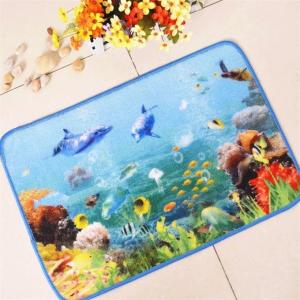 China Front Door Entrance Mats Nylon Material Colorful Fish Printed Pattern on sale