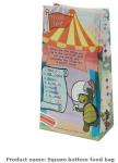 Recyclable sandwich bread food packaging brown paper bag,square bottom fod bag