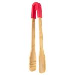 Meat BBQ Sustainable Wooden Tongs For Cooking Bread Custom Size Bamboo Salad