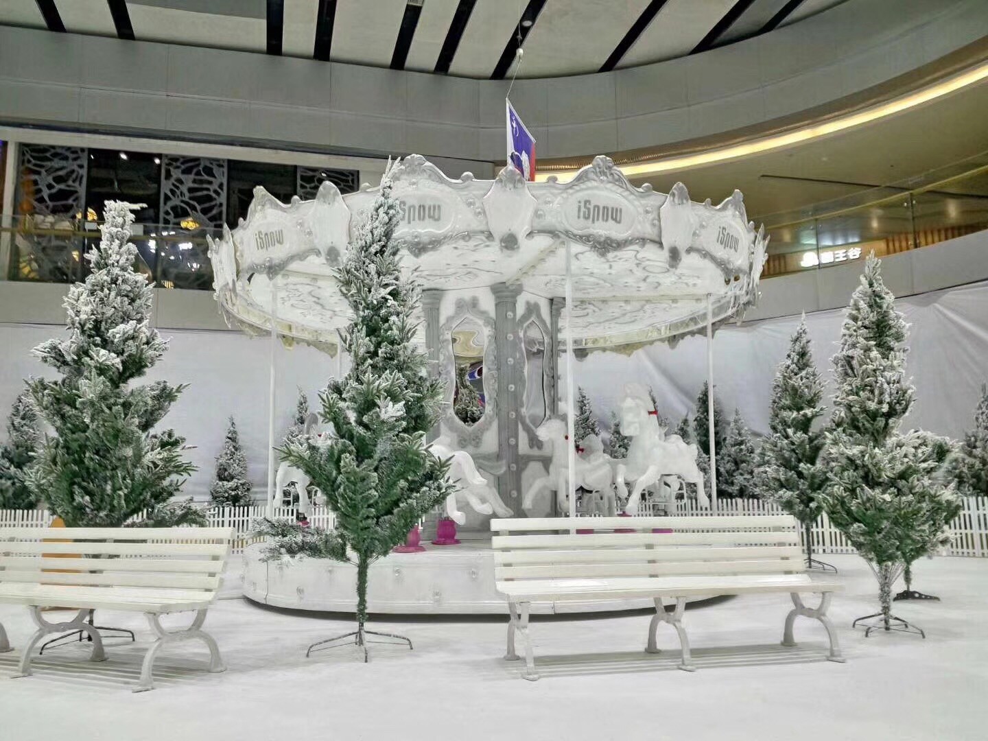 Outdoor Large Theme Park Carousel Double Decker Carousel 8.5m Height
