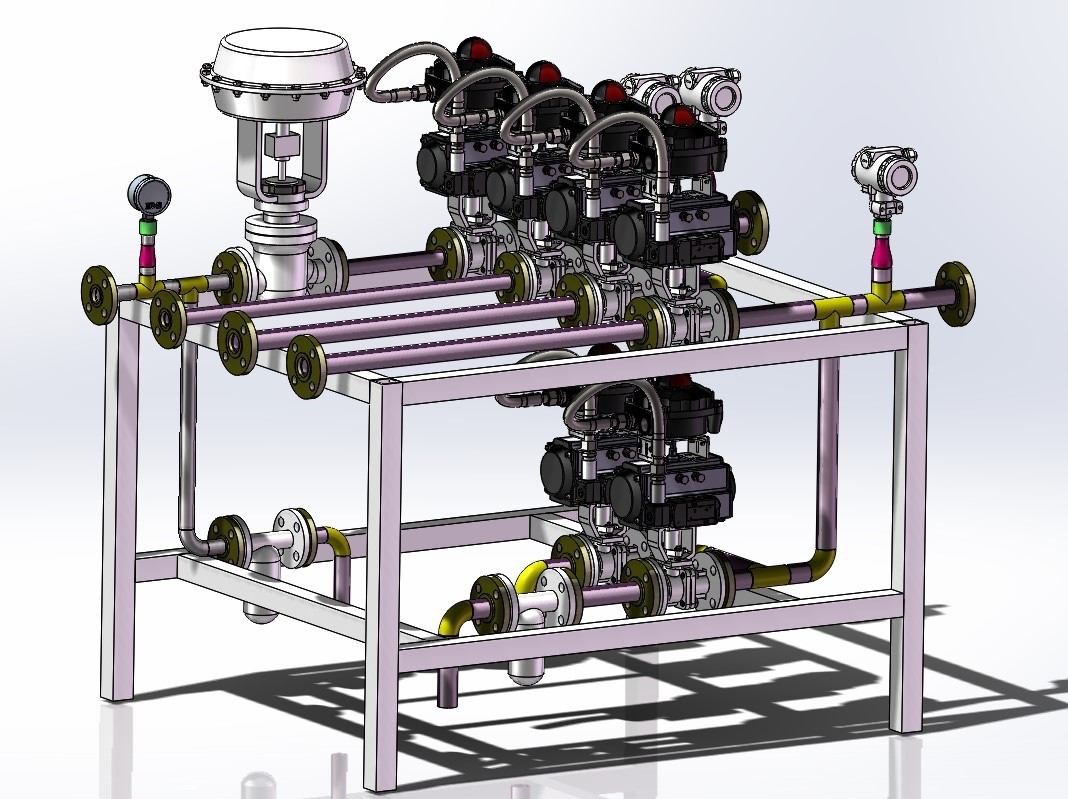 Skid Mounted Custom Automated Machines Air Preparation Regulating Valves Manifolds
