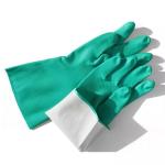 Chemical resistance green nitrile industrial gloves